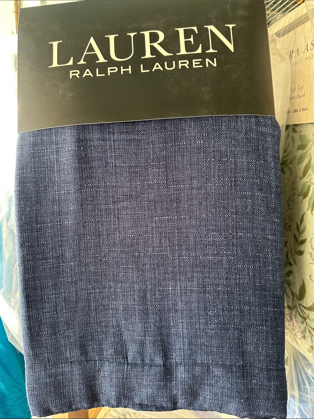 Ralph Lauren Navy Chinos window curtains set of 2 size 57 x 96